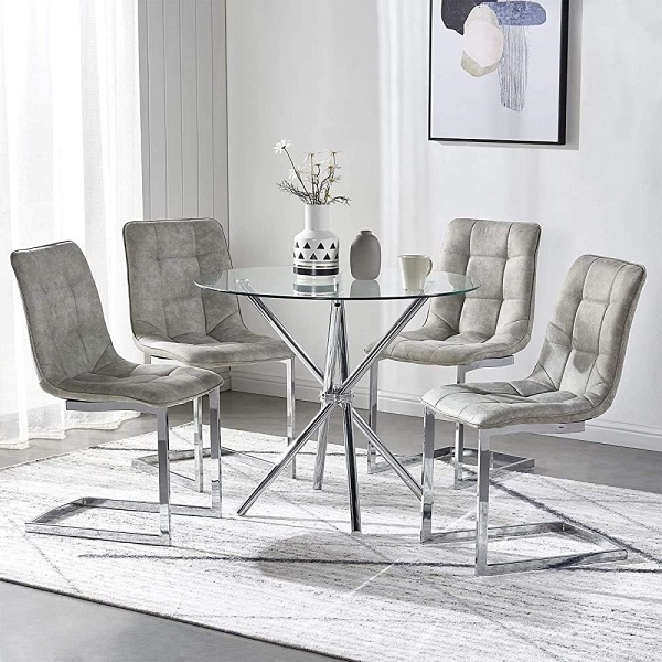 Stół Ufo 80cm transparentny/ chrom - Intesi